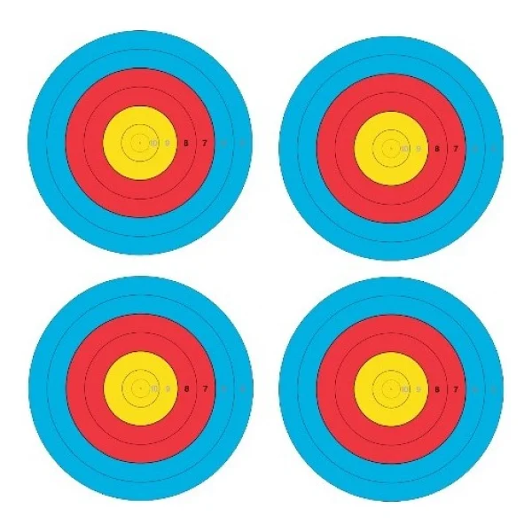 Jvd Açık Hava 50 Metre Için Hedef Yüzü (Kağıdı) Fita 80CM-6 Halkalı - 4lü Pk -1060331 - 80lik6 halkalı FITA ONAYLI - Görsel 3