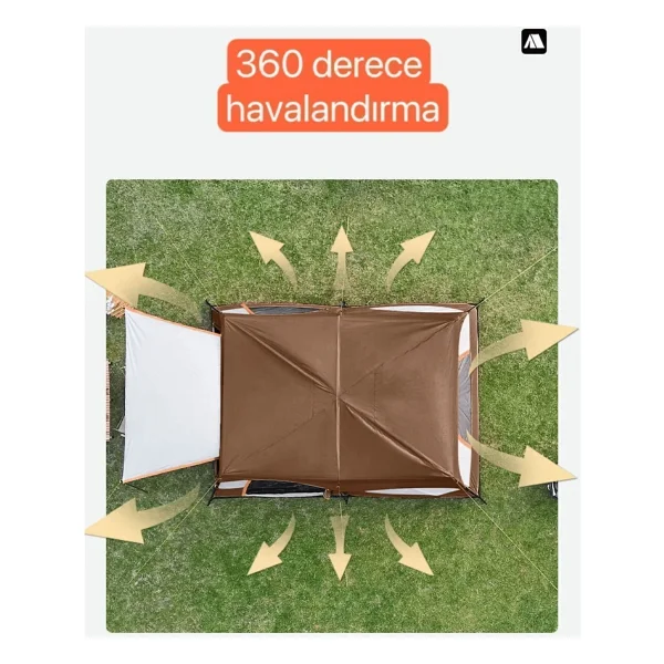 Shufa Çift Katmanlı Uzay 2 Odalı 10 Kişilik Aile Çadırı - Görsel 5