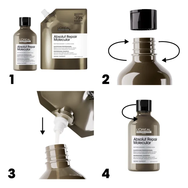 L'Oreal Paris Professionnel Absolut Repair Molecular Refill 500 ml Sülfatsız Şampuan - Görsel 6