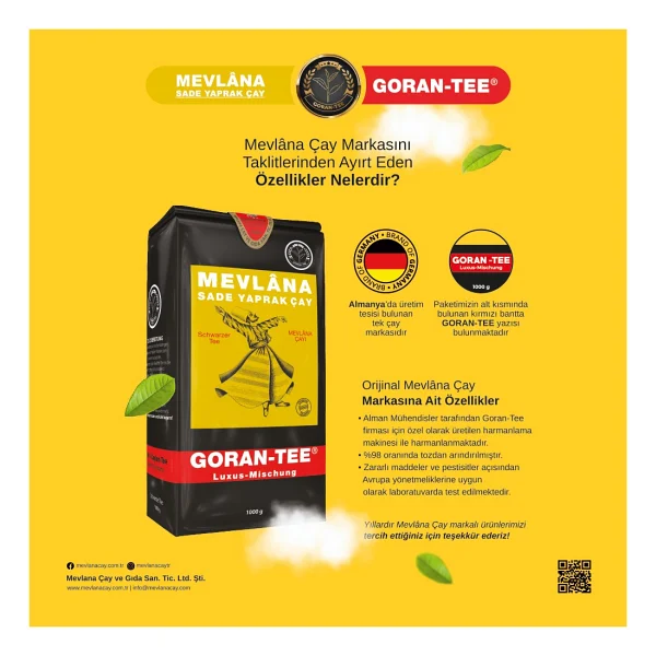 Mevlana Çay Goran Tee 600 gr Demlik Poşet Çay - Görsel 8