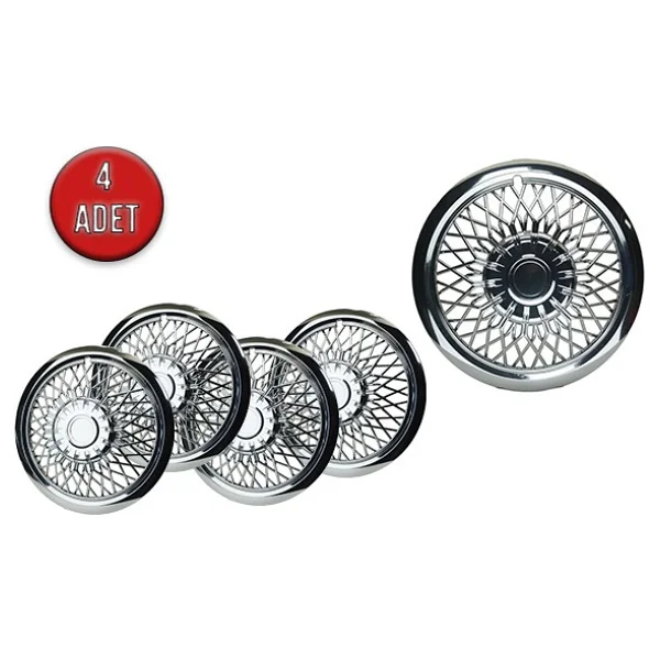 Jant Kapağı Kırılmaz Telli 13" Abs Krom Paslanmaz 4'Lü (Takım Olarak) - Görsel 2