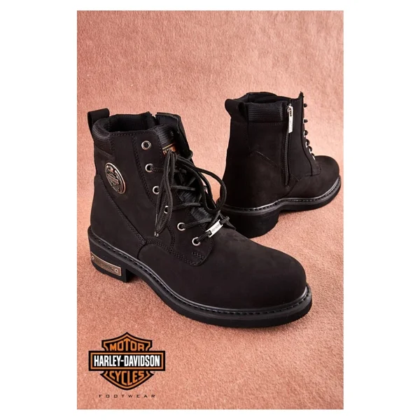 Harley Davidson Jim 025M100128 Siyah Erkek Nubuk Bot - Görsel 2