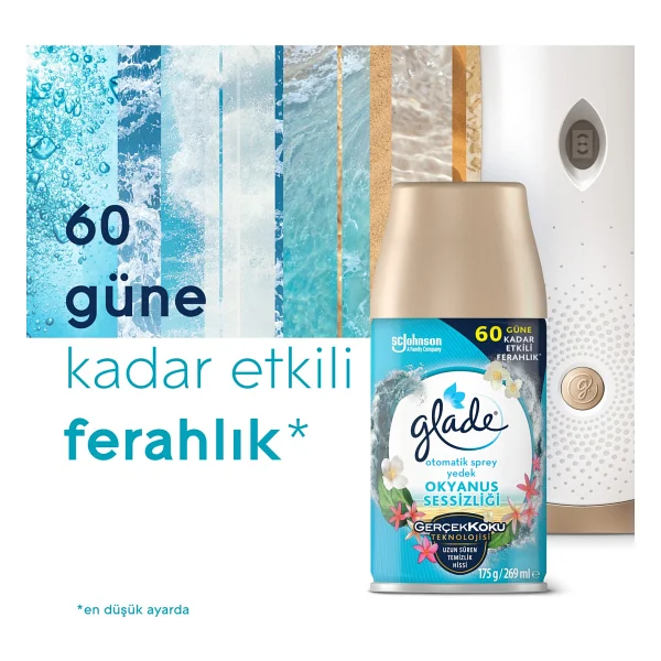 Glade Otomatik Sprey Koku Makinesi + Yedek Oda Kokusu 269 ml - Okyanus Sessizliği - Görsel 7