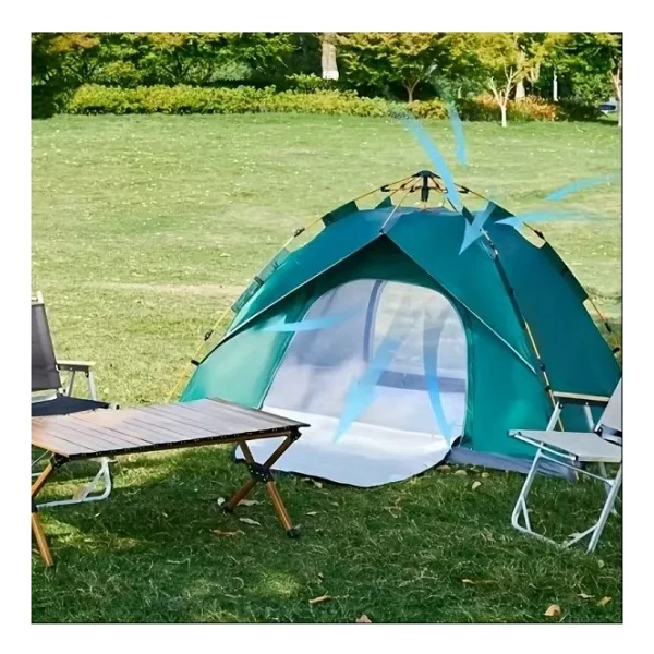 Mubx Çift Kapılı Otomatik Kurulum Kamp Çadırı 3 Kişilik Kolay Kurulum Piknik Plaj Çadır 200X150X125cm - Görsel 2
