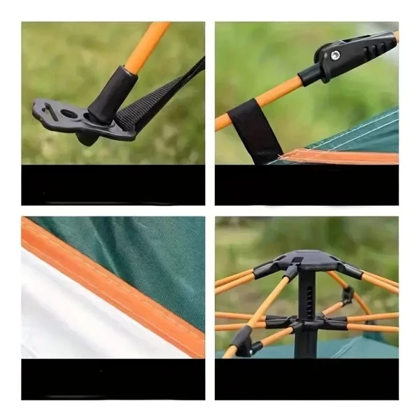 Mubx Çift Kapılı Otomatik Kurulum Kamp Çadırı 3 Kişilik Kolay Kurulum Piknik Plaj Çadır 200X150X125cm - Görsel 5
