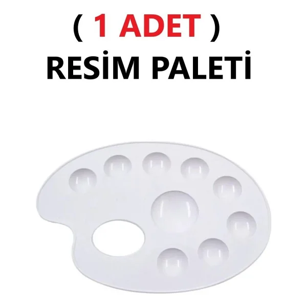 TİFOYS Resim Boya Paleti - Plastik Palet, Okul Ressam Paleti - 20 cm - 9 Göz - Görsel 2