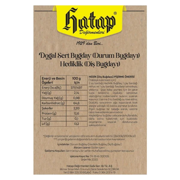 Hatap Değirmenleri Hediklik Buğday 500 gr - Görsel 2