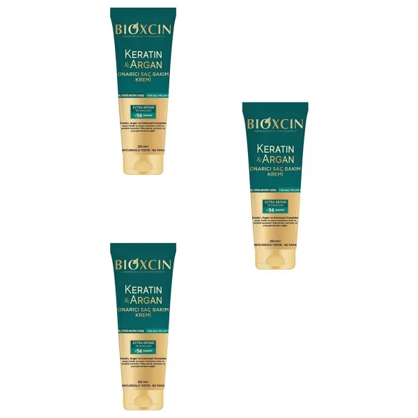 Bioxcin Keratin ve Argan Saç Bakım Kremi 250 ml x 3 Adet - Görsel 2