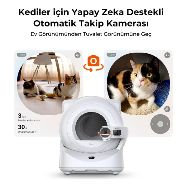 Petkit Purobot Ultra Akıllı Kedi Tuvaleti Beyaz (Petkit Türkiye Garantili) - Görsel 3