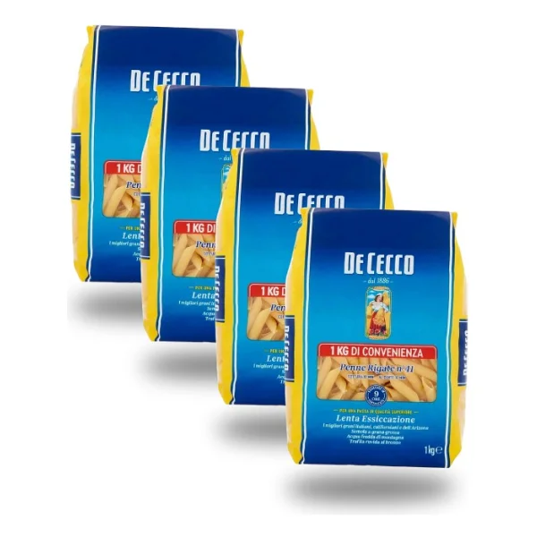 De Cecco Penne Rigate Makarna 1 kg x4 - Görsel 2