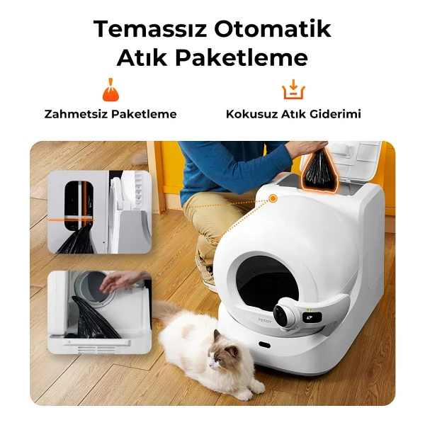 Petkit Purobot Ultra Akıllı Kedi Tuvaleti Beyaz (Petkit Türkiye Garantili) - Görsel 6