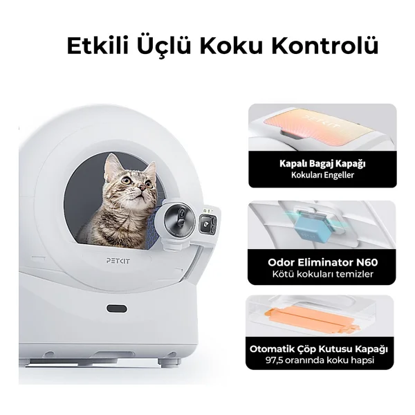 Petkit Purobot Ultra Akıllı Kedi Tuvaleti Beyaz (Petkit Türkiye Garantili) - Görsel 8