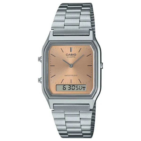 Casio Standart AQ-230A-4AMQYDF Çelik Kordon Turuncu Kol Saati - Görsel 6
