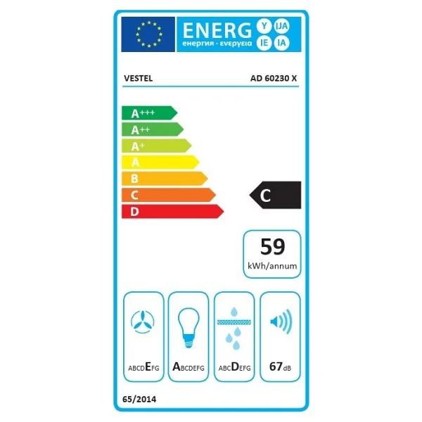 Vestel AD-60230 X Duvar Tipi Ankastre Davlumbaz - Görsel 6