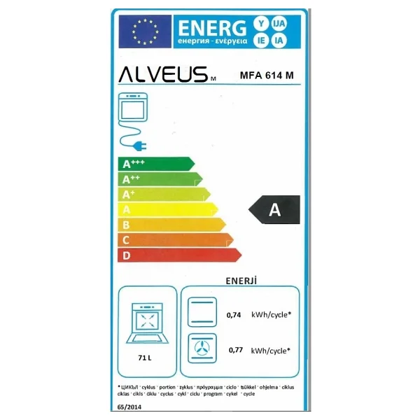 Alveus MFA 614 Beyaz Ankastre Fırın - Görsel 8