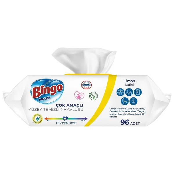 Bingo Limon Katkılı Yüzey Temizlik Havlusu 96 Yaprak - Görsel 6