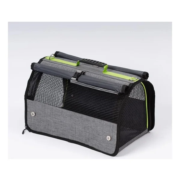 Reyo Brave Paws Flybag Plastik Yırtılmaz Fileli Kedi ve Köpek Taşıma Çantası Seyahat Çantası Gri 45X25X26CM - Görsel 3