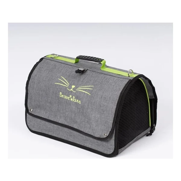 Reyo Brave Paws Flybag Plastik Yırtılmaz Fileli Kedi ve Köpek Taşıma Çantası Seyahat Çantası Gri 45X25X26CM - Görsel 4