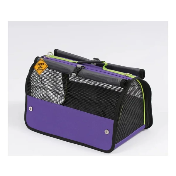 Reyo Brave Paws Flybag Plastik Yırtılmaz Fileli Kedi ve Köpek Taşıma Çantası Seyahat Çantası Mor 45X25X26CM - Görsel 3