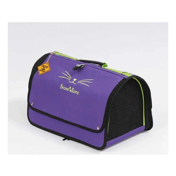 Reyo Brave Paws Flybag Plastik Yırtılmaz Fileli Kedi ve Köpek Taşıma Çantası Seyahat Çantası Mor 45X25X26CM - Görsel 4