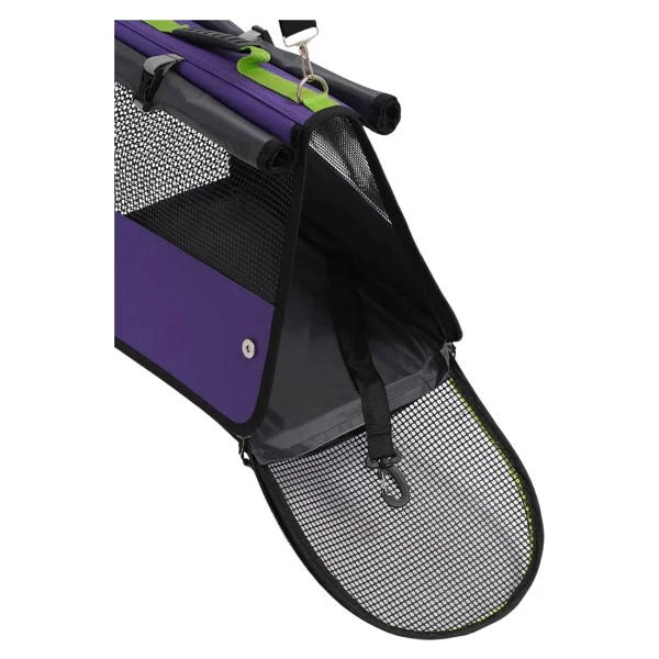 Reyo Brave Paws Flybag Plastik Yırtılmaz Fileli Kedi ve Köpek Taşıma Çantası Seyahat Çantası Mor 45X25X26CM - Görsel 6