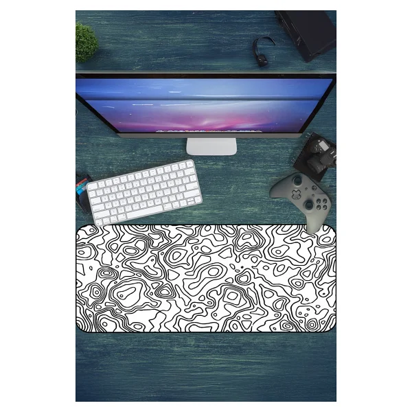 Urzuva Gaming Oyuncu Xl Mouse Pad Kaydırmaz Dikişli Mousepad 80X30 cm - Karışık - Beyaz - Görsel 5