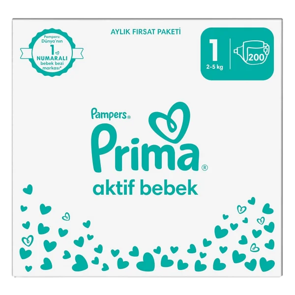 Prima Aktif 1 Numara Yenidoğan 200'lü Bebek Bezi - Görsel 3