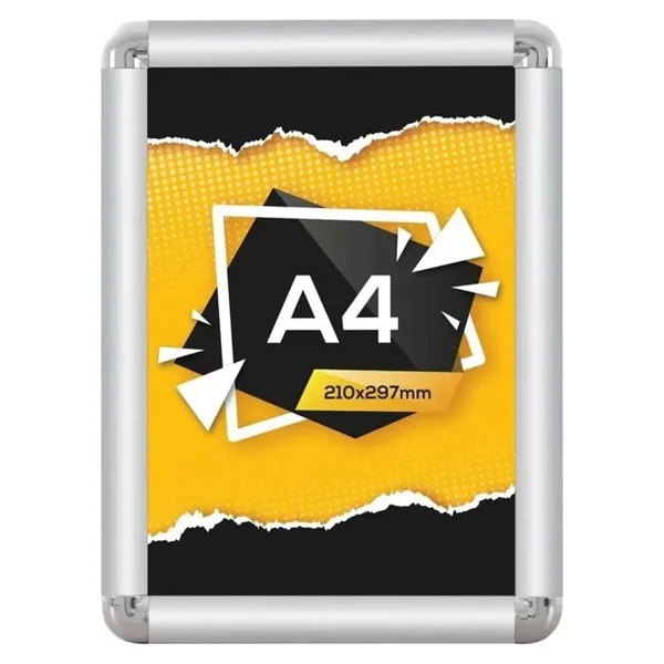 Cengo A4 Alüminyum Açılır Kapanır Çerçeve, 25 mm Rondo Köşe, 21 x 30 cm, Dayanıklı Poster Çerçevesi - Görsel 2