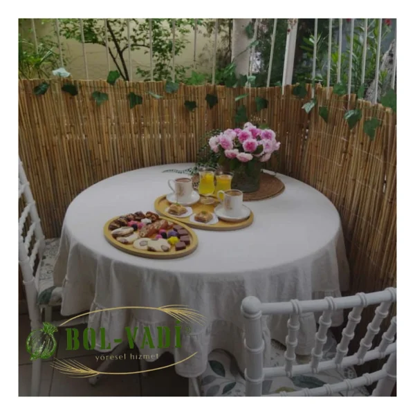 75cm Yükseklik X 300cm Genişlik Bambu Kamış Hasır Çit Dekoratif Bahçe Balkon Ve Duvar Çiti Reed Fence Kahverengi - Görsel 3