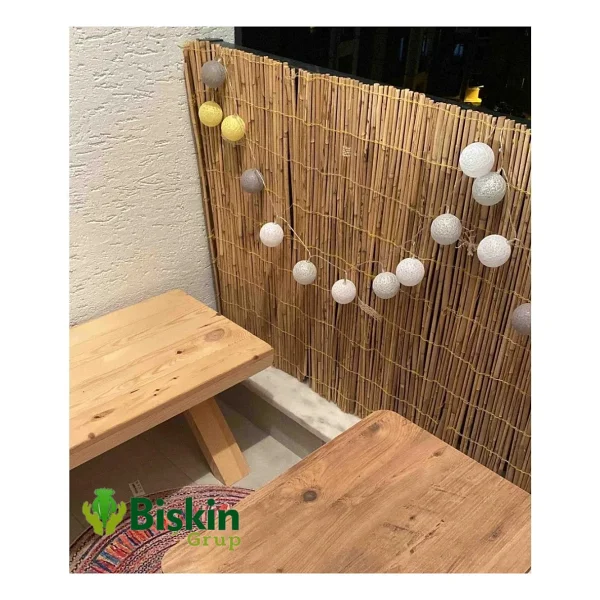 Natural 60CM x 200CM Bambu Kamış Hasır Çit Dekoratif Bahçe Balkon ve Duvar Çiti Reed Fence - Görsel 2