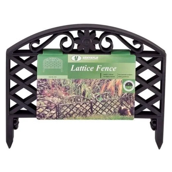Omnipazar Sy-5994 Lattice Plastik Bahçe Çiti Siyah 45X34 Cm 4'Lü Set - Görsel 3