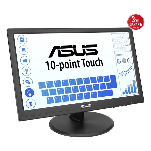 Asus VT169HE 15.6'' 1920x1080 VGA/HDMI Dokunmatik Siyah IPS LED Monitor - Görsel 8