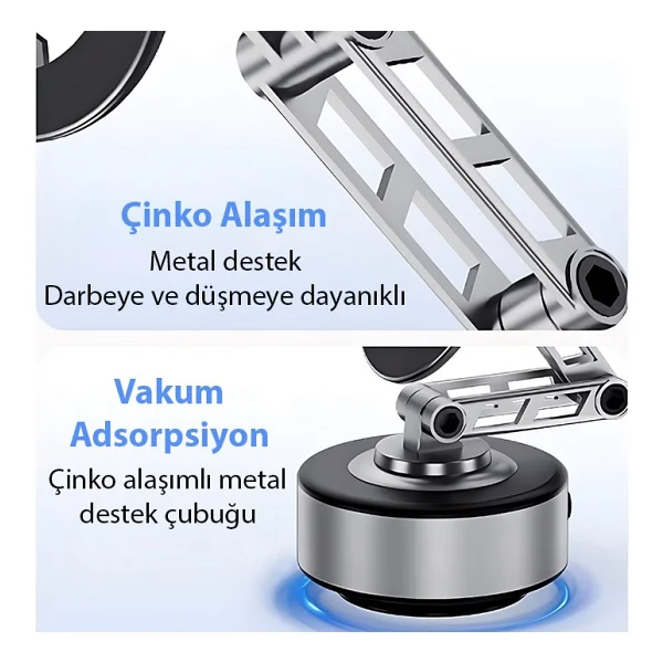Ally X91 MagSafe Vakumlu Manyetik Araç Telefon Tutucu - Görsel 4
