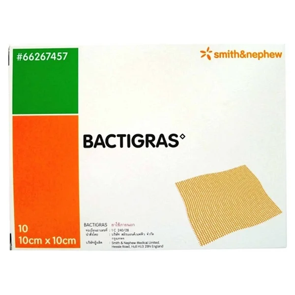 BACTIGRAS-KLORHEKDISIN Tül Yara Yanık Bakım Örtüsü 10cmX10cm 1 Kutu (10 Adet) - Görsel 5