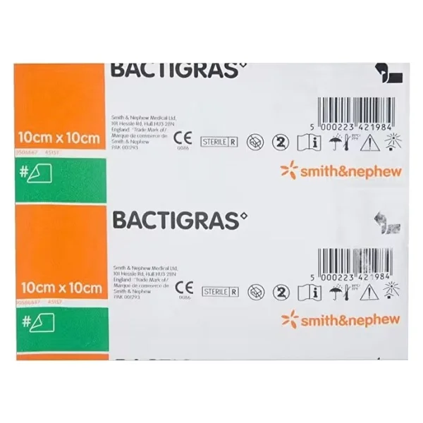 BACTIGRAS-KLORHEKDISIN Tül Yara Yanık Bakım Örtüsü 10cmX10cm 1 Kutu (10 Adet) - Görsel 3