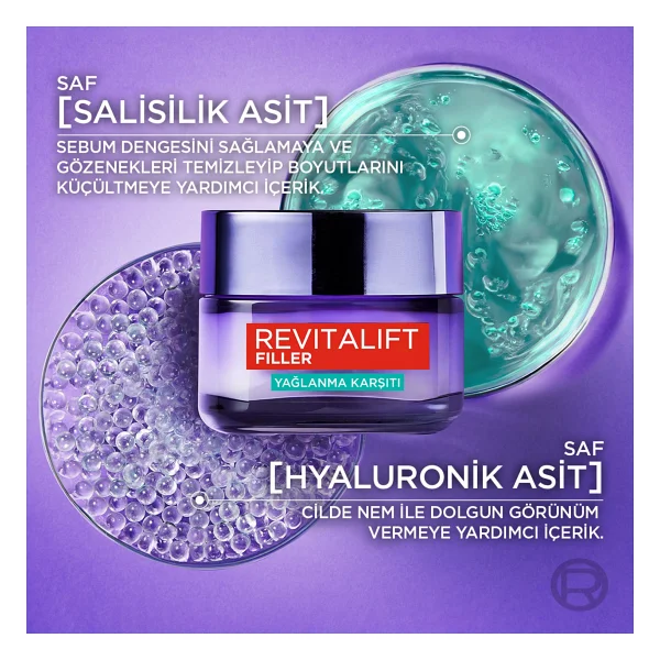 L'Oreal Paris Revitalift Filler Yağlanma Karşıtı 50 ml Jel Nemlendirici Krem - Görsel 4