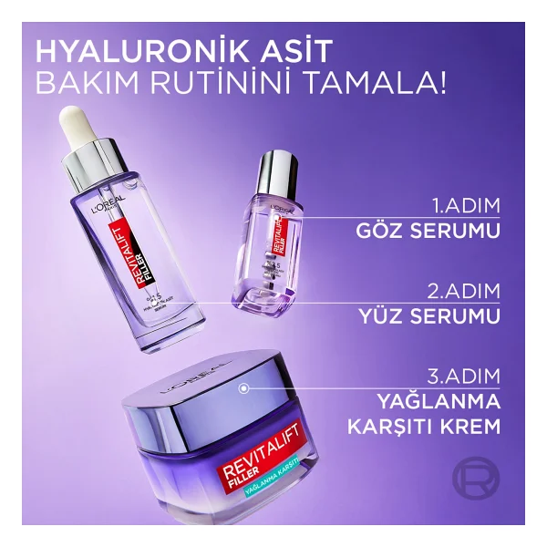 L'Oreal Paris Revitalift Filler Yağlanma Karşıtı 50 ml Jel Nemlendirici Krem - Görsel 8