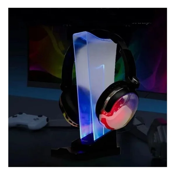 Rgb Oyuncu Kulaklığı Standı + Telefon Standı LED Işık Kulaklık ve Telefon Tutucu - Görsel 6