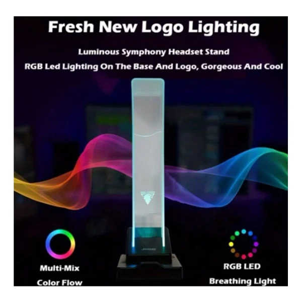 Rgb Oyuncu Kulaklığı Standı + Telefon Standı LED Işık Kulaklık ve Telefon Tutucu - Görsel 4