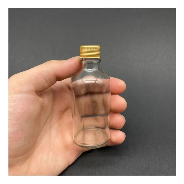 Dercam 12 Adet Şeffaf Cam Shot Şişesi Sızdırmaz Metal Kapaklı Koku Süs Çok Amaçlı Şişe 50ML - Görsel 4