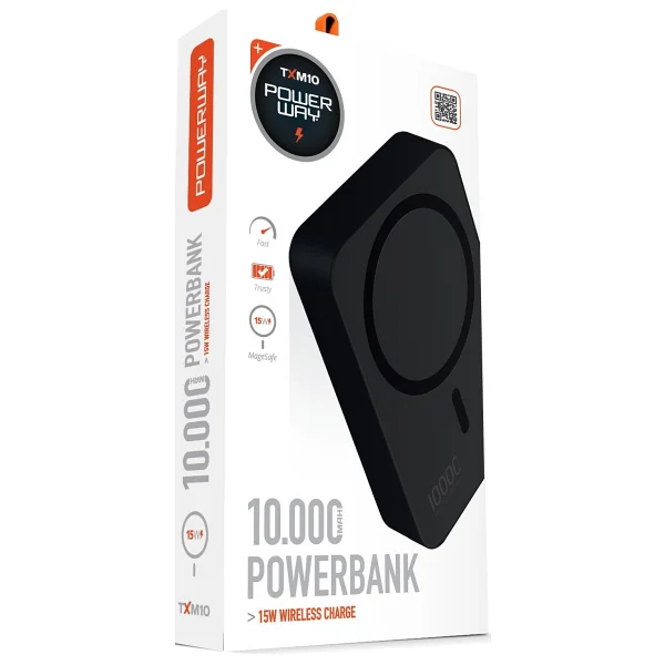 Powerway TXM10 Siyah 10000 mAh Hızlı Şarj MagSafe Powerbank - Görsel 4