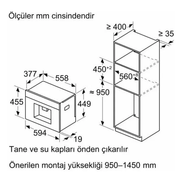 Bosch CTL7181W0 Tam Otomatik Ankastre Espresso Makinesi - Görsel 5