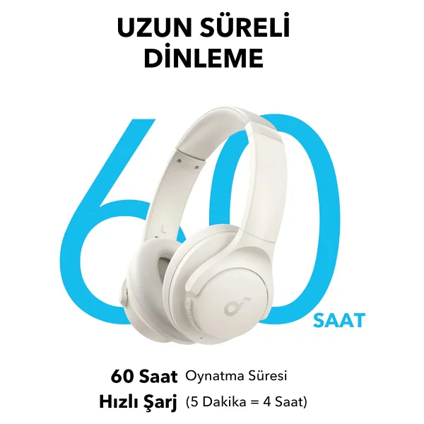 Anker SoundCore Q11i Beyaz Kulak Üstü Bluetooth Kulaklık - Görsel 4