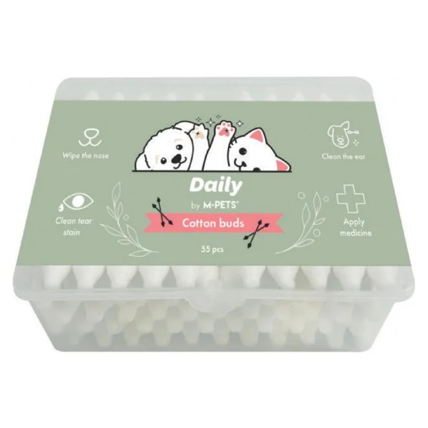 M-Pets Daily Kulak Burun Gözyaşı Temizleme Pamuğu 55'li - Görsel 2