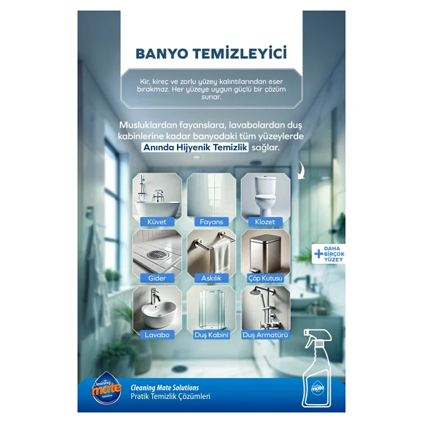 Cleaning Mate Solutions Banyo Temizleyici 750 ml - Görsel 2