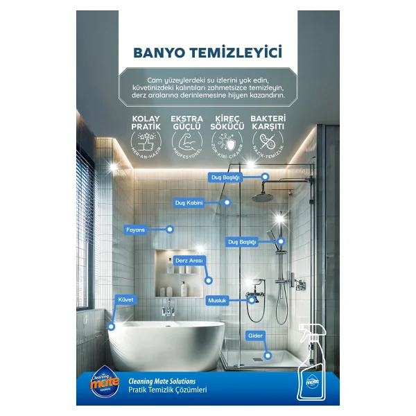 Cleaning Mate Solutions Banyo Temizleyici 750 ml - Görsel 3