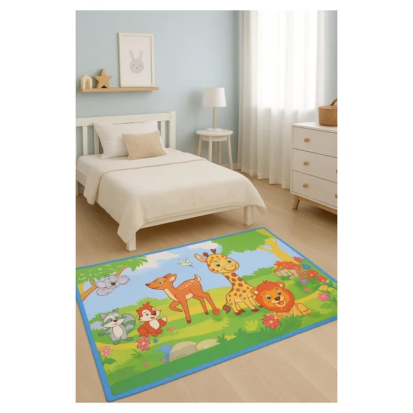 Safemom 90X145 Bebek, Çocuk, Oyun Matı, Çocuk Halısı - Zoo - Çok Renkli - 90 x 140 cm - Görsel 2
