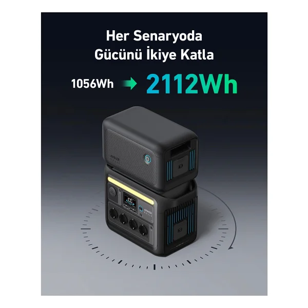 Anker Solix BP1000X A1761 1056 Wh Ek Taşınabilir Güç Kaynağı - Görsel 10