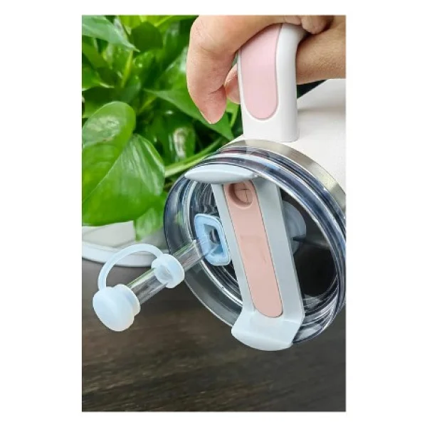 Belirtilmemiş Stanley Termos Uyumlu Stanley quencher uyumlu 3'lü silikon set - sızdırmaz tıpa, pipet koruyucu - Gri - 1,18 lt - Görsel 3