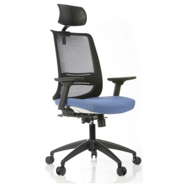 Goldsit Merkür Ergonomik Koltuk - - Mavi Kumaş-Krom Parlak Metal Ayak - Görsel 3